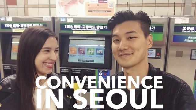 'Convenience in Korea: Ordering Food & Subway System 국제커플이 보여주는 한국의 편리한것 배달음식 & 지하철 (자막 CC)'