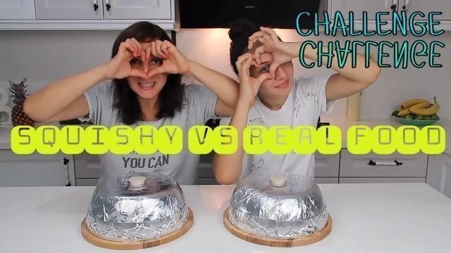 'SQUISHY vs GERÇEK Yiyecek Challenge!! Squishy Food vs Real Food Challenge Bidünya Oyuncak'