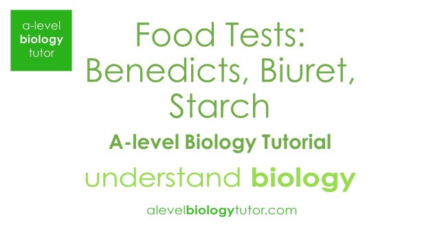 'Food tests: Benedicts, starch, Emulsion, Biuret. A-level Biology OCR A, Eduqas, Edexcel, AQA'