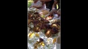 'Boodle fight food #boodlefight #kamayan'