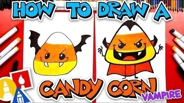 'How To Draw A Candy Corn Bat & Vampire For Halloween'