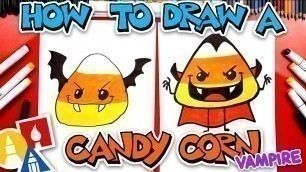 'How To Draw A Candy Corn Bat & Vampire For Halloween'