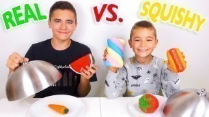 'REAL FOOD VS SQUISHY FOOD CHALLENGE ! - Vraie nourriture ou Squishies ?'