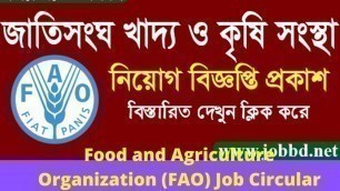 'Food and Agriculture Organization (FAO) Job Circular 2021'