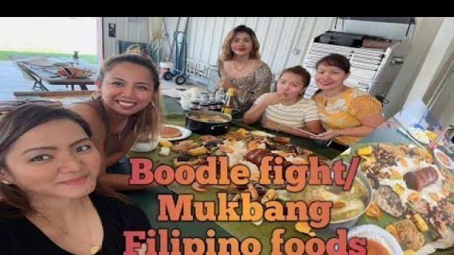 'Boodle fight mukbang with my friends/Filipino foods/Hang out with filipina friends'