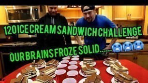 '120 ICE CREAM SANDWICH CHALLENGE |BRAIN FREEZE | man v food | almost froze to death'