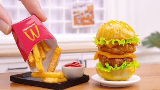 'Yummy Miniature McDonald\'s Chicken Burger and Fries | Tasty Miniature Cooking Food In Tiny Kitchen'