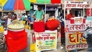 'CHOWK FAMOUS STREET FOOD || LUCKNOW STREET FOOD TOUR || MAKHAN MALAI , LASSI , KULFI IN LUCKNOW'