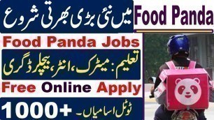 'Food Panda Jobs 2021 | food Panda Jobs For All Pakistan – Apply Online www.rider.foodpanda.pk'