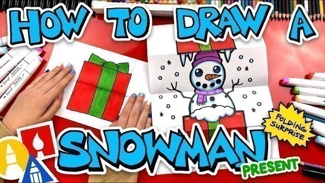 'How To Draw A Snowman In A Present - Folding Surprise'