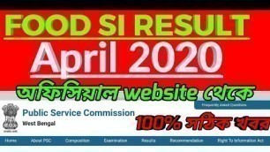 'Food SI Result out date april 2020 | Food SI result dat | Food SI Result | Food Sub Inspector Result'