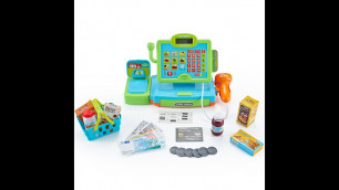 'Pretend Play Toy Shopping Cash Register Set with Scales, Scanner, Money, Food and Shopping Basket'