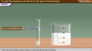 'To test the presence of starch in the given food sample'