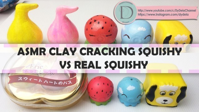 'ASMR CLAY CRACKING SQUISHY VS REAL SQUISHY'