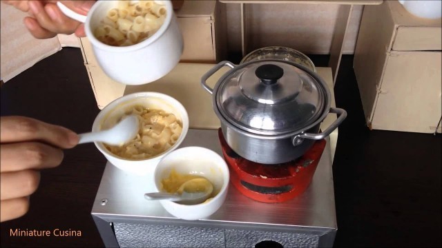 'Miniature Cooking: Baked Macaroni & Cheese (mini food) 焼きマカロニ 구운 마카로니 ミニ料理'