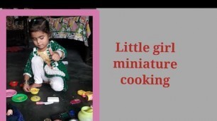 'Toy miniature food cooking . doll house.  plastic kitchen set playing.'