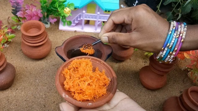 'Miniature Halwa | Mini Food Cooking Show | Miniature Carrot & Kaju Halwa | miniature aloo bhaji'