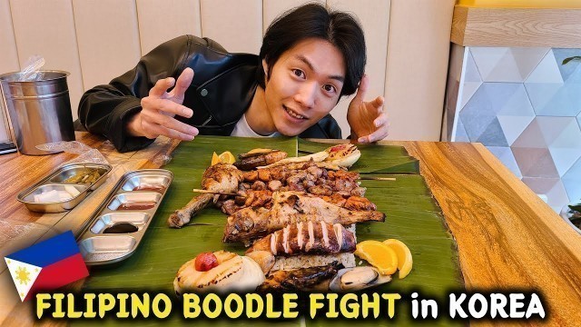 'Filipino Boodle Fight Restaurant in Korea'