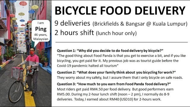 '#02 - Bicycle Food Delivery & Interview (9 Food Panda deliveries by Ping)'