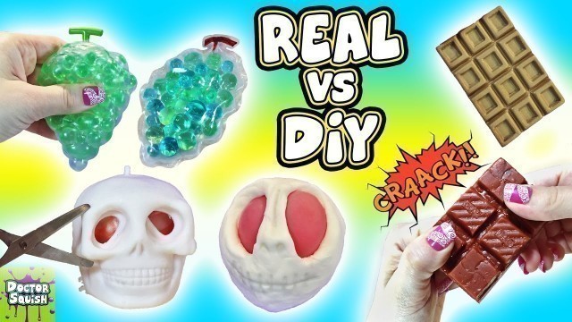 'Real VS DIY Squishy Toys! Cutting Open Squishy! Homemade Squishy Toys'