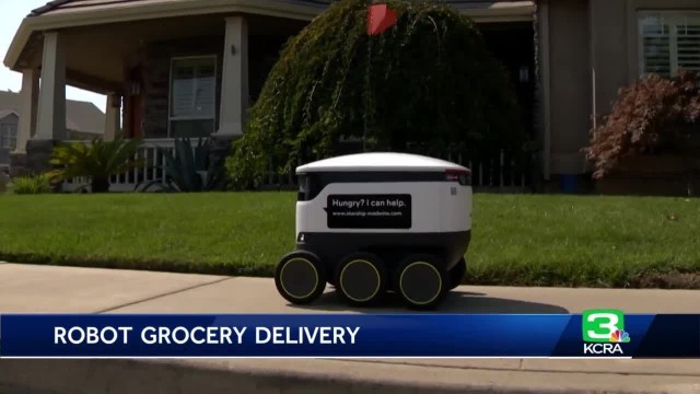 'Food delivery robots unveiled in Modesto neighborhood'