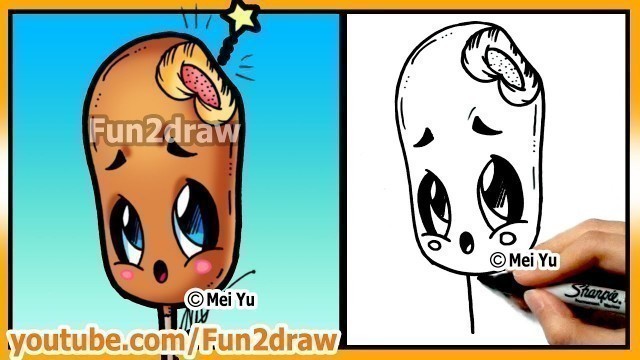 'Learn to Draw Easy Things - Cute Food Corn Dog - Drawings for Beginners Best Art Lessons by Fun2draw'