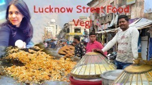 'Lucknow Street Food (VEG) | Veg Kabab Parata | Best Aloo Tikki | Sardar Ji Chole Kulche'