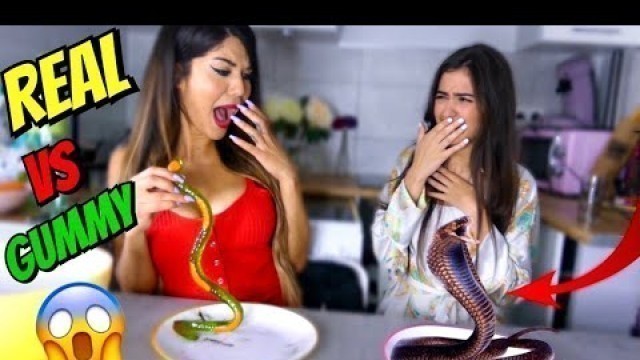 'VRAI SERPENT VS SERPENT EN BONBON ! CHALLENGE - LAUREN CRUZ'