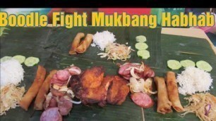 'Pinoy Mukbang | Boodle Fight | Eating food using hands and in banana leaves |'