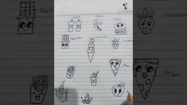 'food items cute drawings 