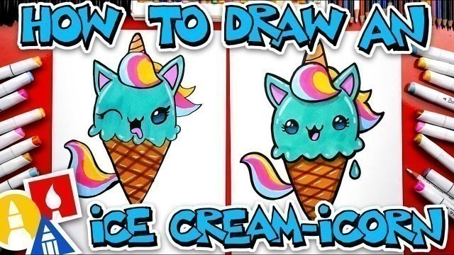 'How To Draw A Unicorn Ice Cream Cone (Ice Cream-icorn)'