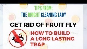 'Get rid of fruit flies with an easy and long lasting trap'