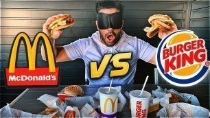 'McDONALDS vs BURGER KING A CIEGAS!! *fast food test*'