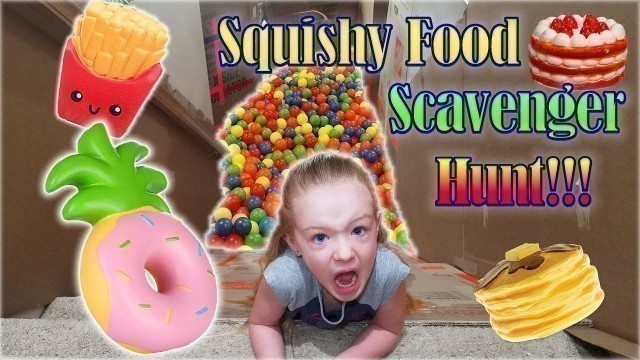 'Ball Pit Stair Slide Squishy Toys Scavenger Hunt into Huge Box Fort!!!'