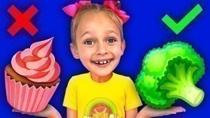 'Healthy  Food Game + More Nursery Rhymes & Kids Songs | Maya and Mary'