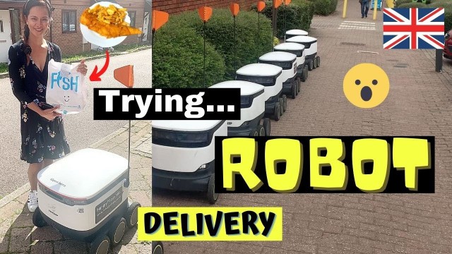 'Having Fun With Starship Robots Food Delivery Service! Milton Keynes U.K. Ang galing! Nakakatuwa.'