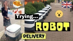 'Having Fun With Starship Robots Food Delivery Service! Milton Keynes U.K. Ang galing! Nakakatuwa.'