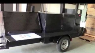 'Cutting BD BBQ Smoker Grill Barn Door Street Vendor Competition Trailer Food Truck'