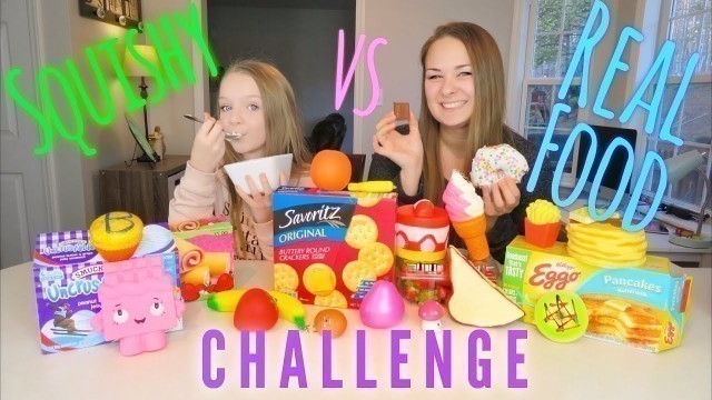 'SQUISHY VS REAL FOOD CHALLENGE | Bryleigh Anne'