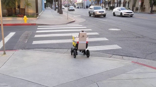 'Postmates delivery robot in Hollywood'