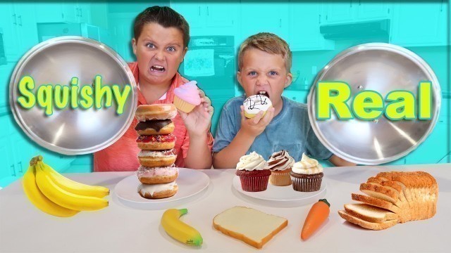 'ULTIMATE SQUISHY FOOD VS. REAL FOOD CHALLENGE! Funny Surprise Squishy Collection!'