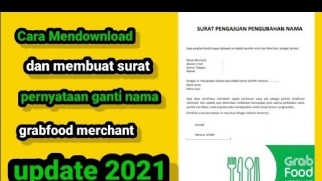 'Surat Pengajuan Pengubahan Nama Grabfood'