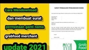 'Surat Pengajuan Pengubahan Nama Grabfood'