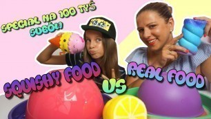 '100 000 SUBSKRYPCJI -  SPECIAL - SQUISHY FOOD vs REAL FOOD CHALLENGE z Mamą'