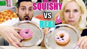 'SQUISHY FOOD vs REAL FOOD 2! Kaan vs Nina - Echtes Essen gegen Spielzeug!'