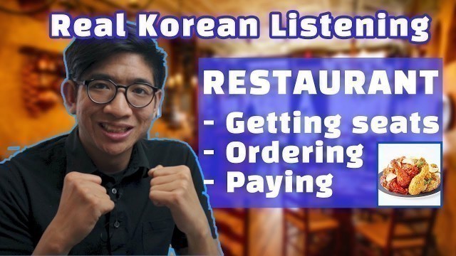 'Korean Listening Practice | Restaurant Conversation | Ordering, Paying, Getting a table'