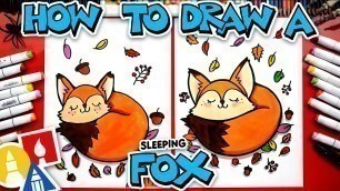 'How To Draw A Cute Fox Sleeping In Fall'