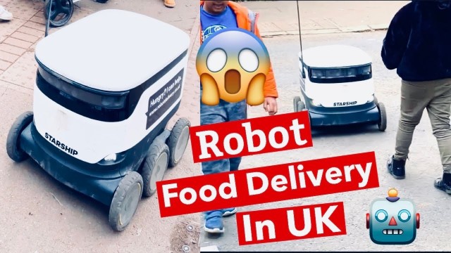 'ROBOT Food delivery caught on the road traffic 