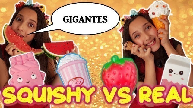 'SQUISHY FOOD VS REAL FOOD CHALLENGE!! Reto de comida real vs comida squishy!! Reto Squishies'