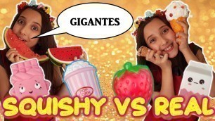 'SQUISHY FOOD VS REAL FOOD CHALLENGE!! Reto de comida real vs comida squishy!! Reto Squishies'